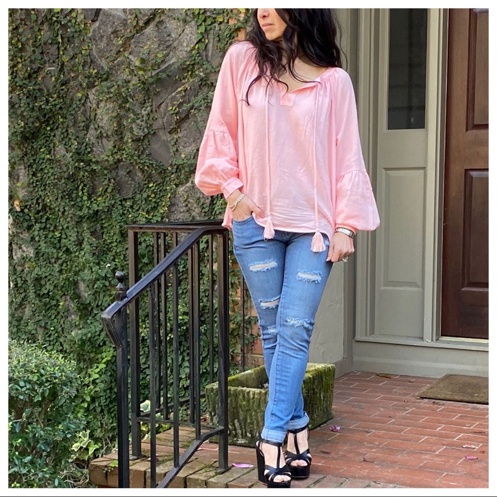 Spring pretty gauze like peasant boho blouse - Picture 4 of 8
